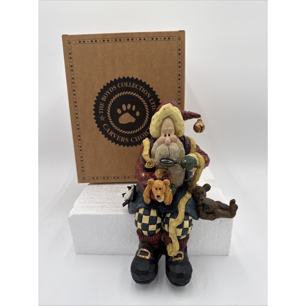 Vtg Boyds Resin Carver's Choice Figurine Santa The Final Inspection Christmas